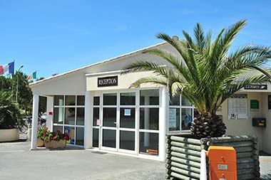 Der Empfang des Campingplatzes Bois Tordu in Saint-Hilaire de Riez in der Vendée