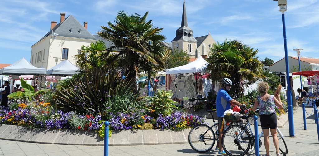 Fahrräder im Zentrum von Saint-Hilaire-de-Riez in der Nähe des Campingplatzes Le Bois Tordu